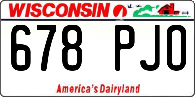 WI license plate 678PJO