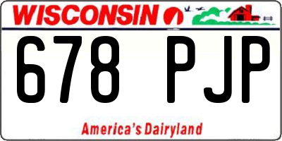 WI license plate 678PJP