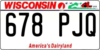 WI license plate 678PJQ