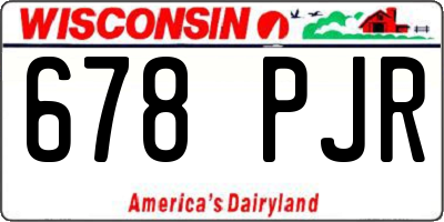 WI license plate 678PJR