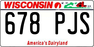 WI license plate 678PJS