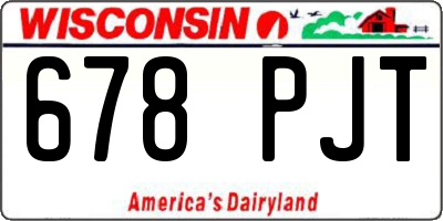 WI license plate 678PJT