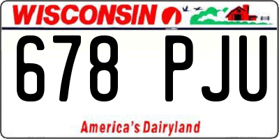 WI license plate 678PJU