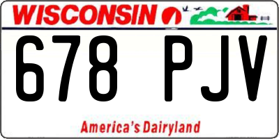 WI license plate 678PJV