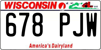WI license plate 678PJW
