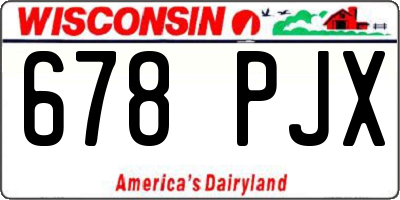 WI license plate 678PJX