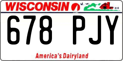 WI license plate 678PJY