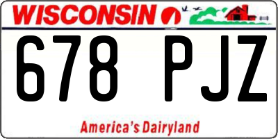 WI license plate 678PJZ