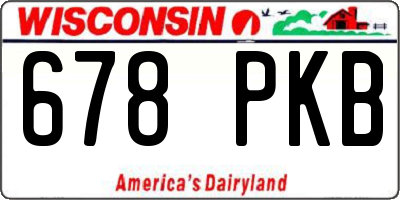 WI license plate 678PKB