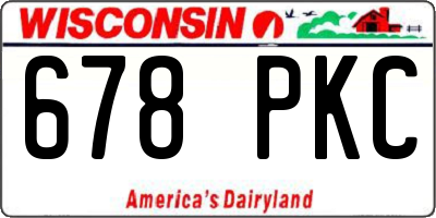 WI license plate 678PKC