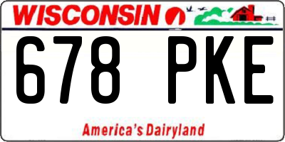 WI license plate 678PKE