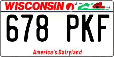 WI license plate 678PKF
