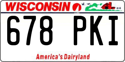 WI license plate 678PKI
