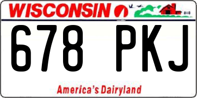 WI license plate 678PKJ