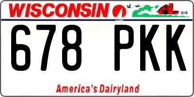 WI license plate 678PKK