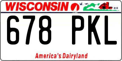 WI license plate 678PKL