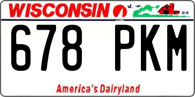 WI license plate 678PKM