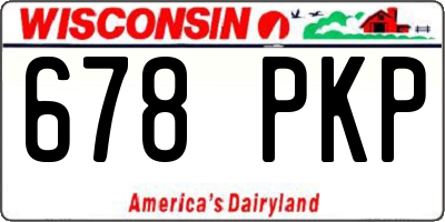 WI license plate 678PKP