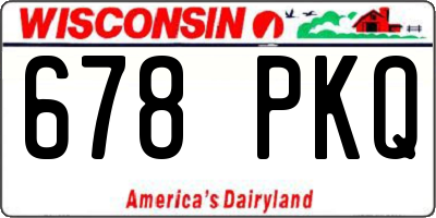 WI license plate 678PKQ