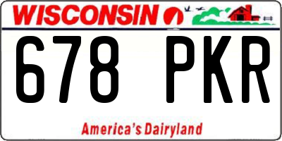 WI license plate 678PKR