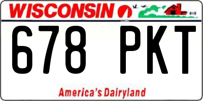 WI license plate 678PKT