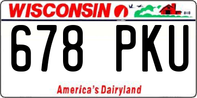 WI license plate 678PKU