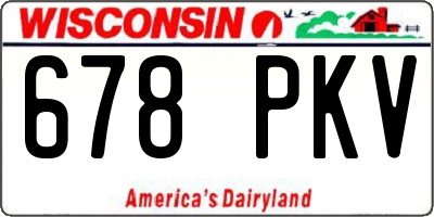 WI license plate 678PKV