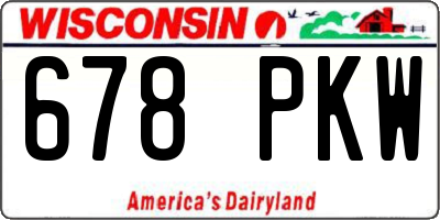 WI license plate 678PKW