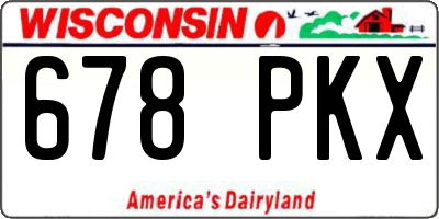 WI license plate 678PKX