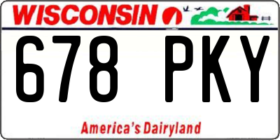 WI license plate 678PKY