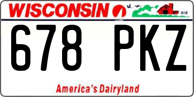WI license plate 678PKZ