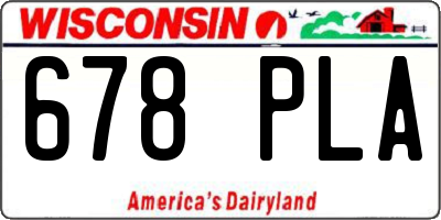 WI license plate 678PLA