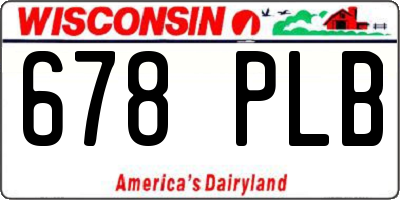 WI license plate 678PLB