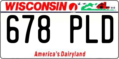 WI license plate 678PLD