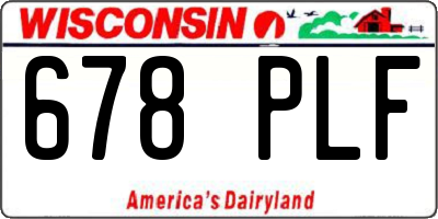 WI license plate 678PLF