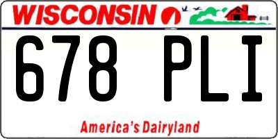 WI license plate 678PLI