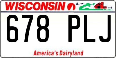WI license plate 678PLJ