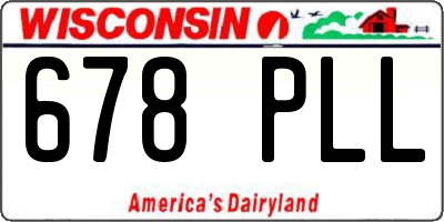WI license plate 678PLL
