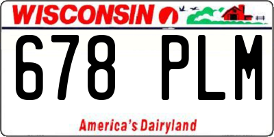 WI license plate 678PLM