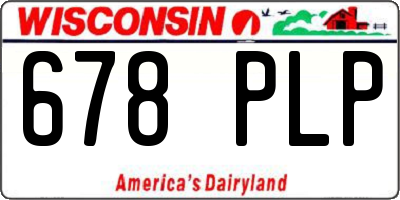 WI license plate 678PLP