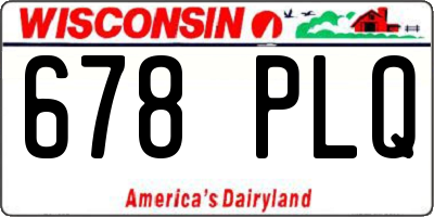 WI license plate 678PLQ