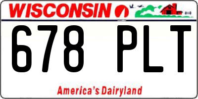 WI license plate 678PLT