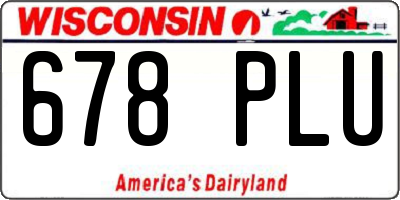WI license plate 678PLU