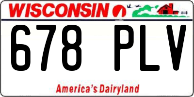 WI license plate 678PLV