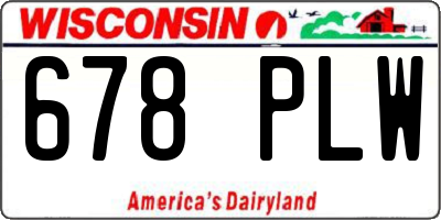WI license plate 678PLW