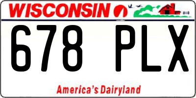 WI license plate 678PLX