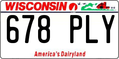 WI license plate 678PLY