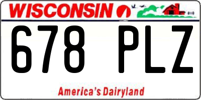 WI license plate 678PLZ