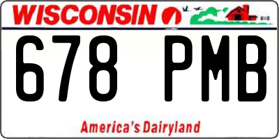 WI license plate 678PMB