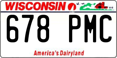 WI license plate 678PMC